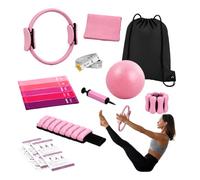 Relaxdays Kit Pilates, 13 pièces, Rose