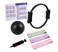Kit de Pilates Relaxdays, 6 pcs, Noir