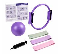 Kit Pilates Relaxdays, 6 pièces, Violet