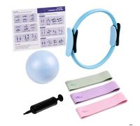 Relaxdays Kit Pilates 6 pcs anneau ballon bandes