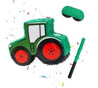 Relaxdays Pinata tracteur avec bâton et masque
