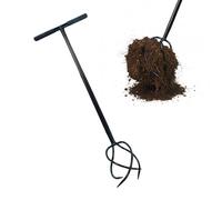 Relaxdays Kralle de Jardin avec Manche, 4 Dents, poignées antidérapantes, 100 cm, désherbeur et cultivateur, Acier, Noir