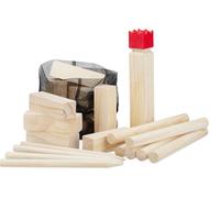 Relaxdays Kubb, Jeu d’échecs Viking en Bois de Sapin, 21 pièces avec Caisse, Enfants, Jardin, Camping, Nature Unisex-Adult, 30 x 3 cm