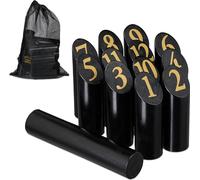 relaxdays Kubb noir jeu viking avec sac