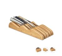 relaxdays L Insert pour tiroir à couteaux marron 1 pce