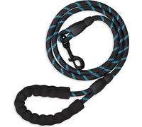 Relaxdays Laisse pour Petits & Gros Chiens pesant Jusqu’à 50 kg, réfléchissante, Boucle rembourrée, Nylon, 150 cm, Noire