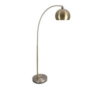 Relaxdays Lampe sur pied, métal, douille E27, salon et chambre, HxLxP : 180x92x35 cm, lampe courbée, dorée