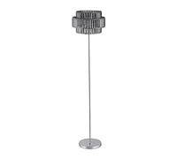 Relaxdays Lampadaire avec abat-jour effet cristal, luminaire moderne, pied arrondi, douille E27, 150x34 cm, gris/argenté