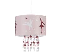 Relaxdays Lampe à suspension fille danseuses étoiles ballerines plafond motifs étoiles mobile chambre enfant, rose