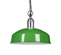 Relaxdays Lampe à suspension en fer avec chaine luminaire de plafond design moderne HxlxP: 142 x 31 x 31 cm, vert