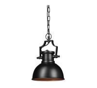 Relaxdays Lampe à suspension industriel luminaire plafond shabby retro vintage diamètre 21 cm LED, noir