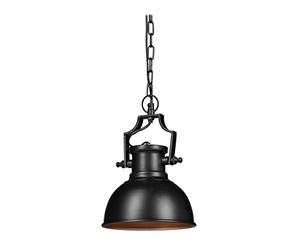 Relaxdays Lampe à suspension industriel luminaire plafond shabby retro vintage diamètre 21 cm LED, noir