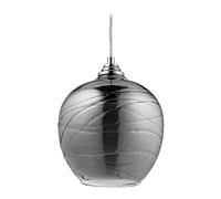 Relaxdays Lampe à suspension, luminaire de plafond, abat-jour en verre, HxD: 130x22 cm, E27, chambre et salon, noir