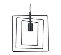 Relaxdays Lampe suspension rectangulaire, plafonnier moderne, E27, HxLxP : 131x30x25 cm, salon, lustre en métal, noir
