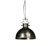Relaxdays Lampe à suspension style industriel HxlxP 145 x 40,5 x 40,5 cm abat-jour forme de cloche métal luminaire 40W, gris argenté