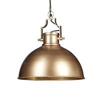 Relaxdays Lampe à suspensions style industriel Shabby luminaire de plafond métal diamètre 40,5 cm LED, doré