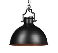 Relaxdays Lampe à suspensions style industriel Shabby luminaire de plafond métal diamètre 40,5 cm LED , noir