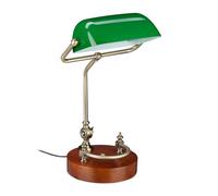 Relaxdays Lampe de banquier avec abat-jour vert