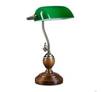 Relaxdays Lampe de Bureau Banquier avec Abat-Jour en Verre Vert