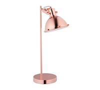 Relaxdays Lampe de bureau rétro, ajustable, douille E14, éclairage de table salon et bureau, métal, lumière, rose-doré