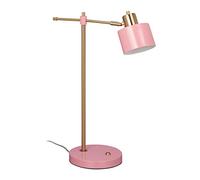 Relaxdays Lampe de Bureau rétro, Ajustable, Douille E27, éclairage de Table Travail, luminaire métal, Rose et doré