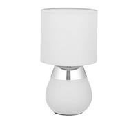 Relaxdays Lampe de Chevet, Abat-Jour, Douille E14, câble, H x D : 32 x 18 cm, pour la Chambre, Gris et argenté