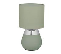 Relaxdays Lampe de Chevet, Abat-Jour, Douille E14, câble, H x D : 32 x 18 cm, pour la Chambre, Vert et argenté