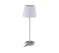 Relaxdays Lampe de Chevet, Bras Flexible, Abat-Jour en Tissu, Pied chromé, Douille E14, luminaire, HxD : 47x17 cm, Blanc