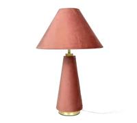 Relaxdays Lampe de Chevet en Velours Rose/doré, Abat-Jour E14, HxP : 47 x 30 cm