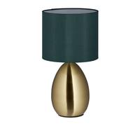 relaxdays Lampe de table de nuit Tactile, modulable, moderne avec 3 niveaux, E14 veilleuse avec câble 49x30 cm, laiton