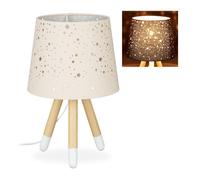 Relaxdays Lampe de chevet, veilleuse pour chambre d'enfants, douille E14, abat-jour rond, 40 cm de hauteur, rose