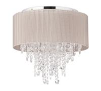 Relaxdays Lampe de plafond cristaux organza