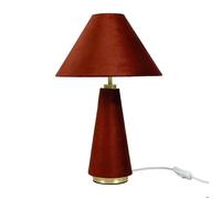 Relaxdays Lampe de table abat-jour velours et pied métal E14 H47 x 30 cm lampe de chevet câblée chambre abricot/or