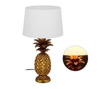 Lampe de table ananas, moderne avec abat-jour, douille e27, décoration, avec câble, hxd 54 x 30 x 16 cm, dorée