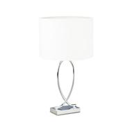 Relaxdays Lampe de table argenté abat-jour