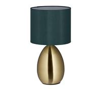 relaxdays Lampe de table de nuit Tactile, modulable, moderne avec 3 niveaux, E14 veilleuse avec câble 49x30 cm, laiton