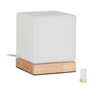 Relaxdays Lampe de table en verre opale