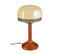 Relaxdays-10016611 Lampe de Bureau Banquier avec Abat-Jour en Verre E 27, beige