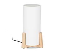 relaxdays Lampe de table pied en bois