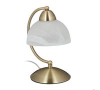 Relaxdays Lampe de table vintage, tactile, verre et fer, réglable,décoration,E14, 230 V HlP 25x15x19cm,laiton