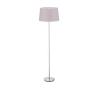 Relaxdays Lampe droite avec abat-jour, pied chromé, E 27, d 40 cm, pour salon, sur pied, 148,5 cm, violet.