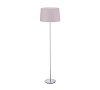 Relaxdays Lampe droite avec abat-jour, pied chromé, E 27, d 40 cm, pour salon, sur pied, 148,5 cm, violet.