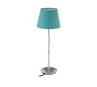 Relaxdays Lampe de Chevet, Bras Flexible, Abat-Jour Tissu, Pied chromé, Douille E14, luminaire, HxD: 47x17 cm, Turquoise