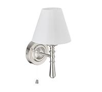 Relaxdays Lampe murale abat-jour, intérieur; interrupteur, entrée et salon;E14, tissu, métal, HxlxP: 28x16x19,argenté