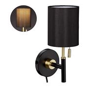 Relaxdays Lampe murale avec abat-jour en tissu