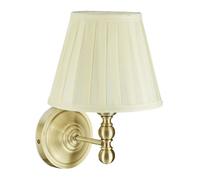 Relaxdays lampe murale, abat-jour tissu, design antique, douille E14, luminaire mur 30x20x23,5 cm, Blanc cassé, laiton