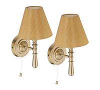 Relaxdays Lampe Murale, en Lot de 2, H x L x P : 28 x 16 x 19 cm, pour Le Salon ou l'entrée, Jaune doré
