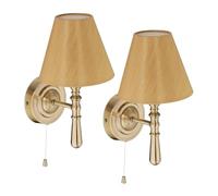 Relaxdays Lampe Murale, en Lot de 2, H x L x P : 28 x 16 x 19 cm, pour Le Salon ou l'entrée, Jaune doré