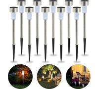 relaxdays Lampe solaire à LED, set de 10 pièces