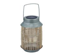 Relaxdays Lampe Solaire d’extérieur, Lanterne LED intégrée, Jardin, Balcon, terrasse, luminaire extérieur, rotin, Marron